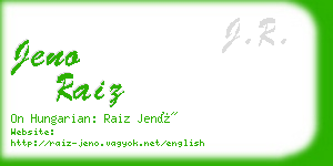 jeno raiz business card